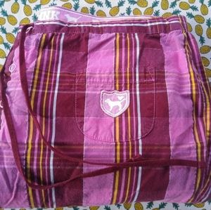 VS Pink Plaid Long Sleep PJS